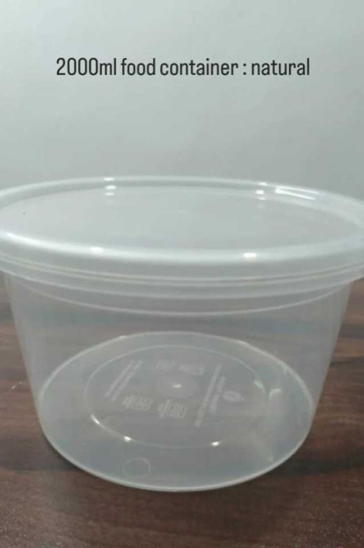 2000 ml Transparent Disposable Plastic Food Container