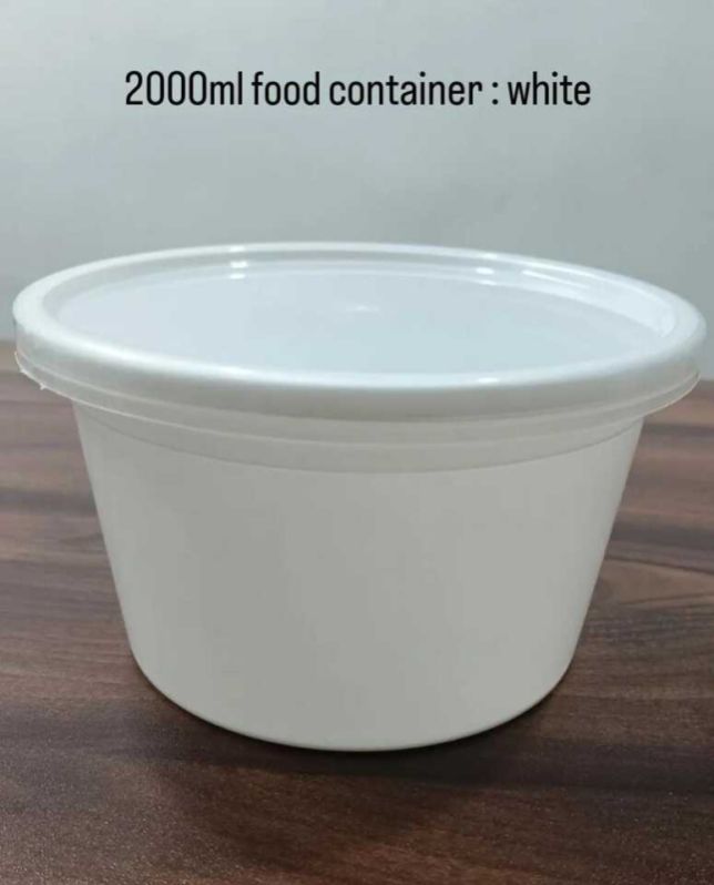 2000 ml White Disposable Plastic Food Container