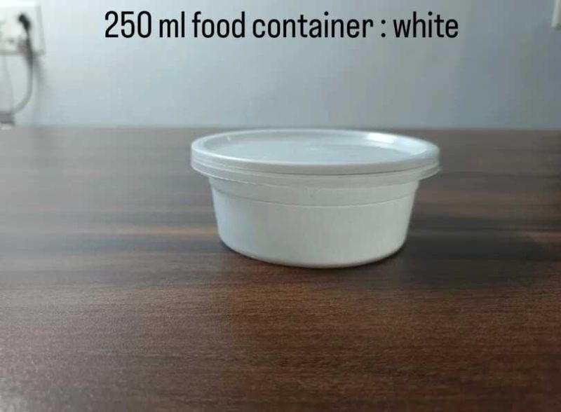 250 Ml White Disposable Plastic Food Container