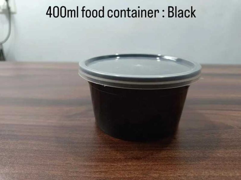 400 ml Black Disposable Plastic Food Container