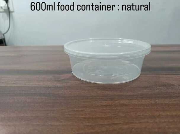 600 Ml Transparent Reusable Plastic Food Container