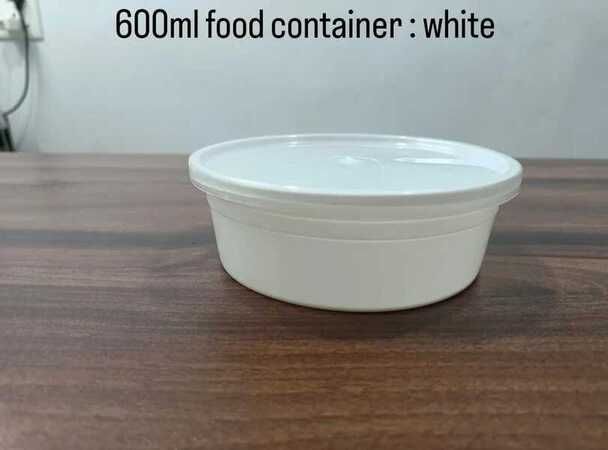 600 ml White Disposable Plastic Food Container