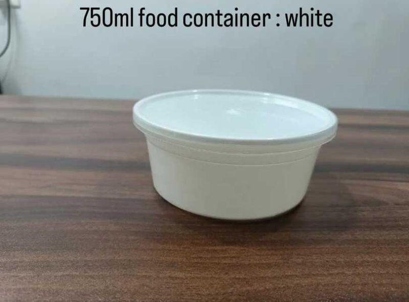 750 ml White Disposable Plastic Food Container