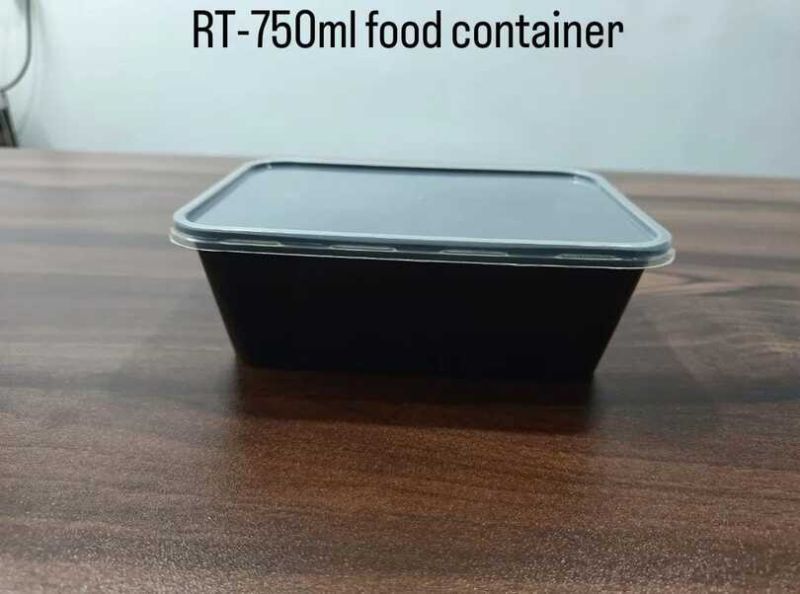RT 750 ml Black Reusable Plastic Food Container