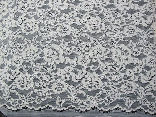 Nylon Lace Fabric, Color : White