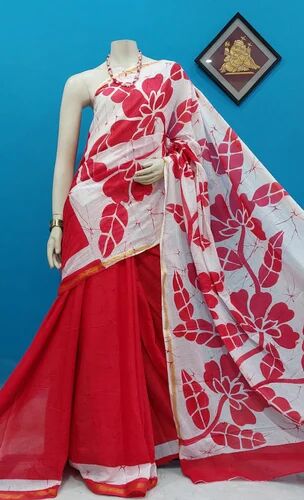 Printed mulmul cotton saree, Occasion : Party Wear