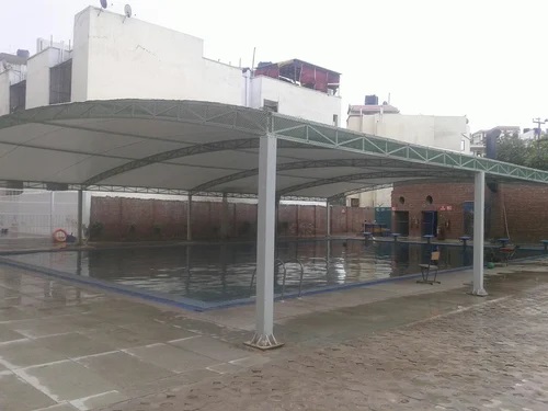 White Swimming Pool Tensile Cover Structure, for Outdoor
