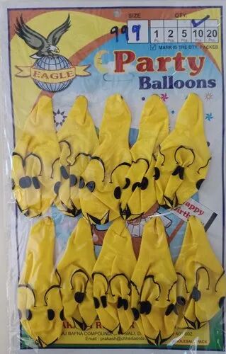 Yellow Latex Rubber Balloon, Size : 9 Inch