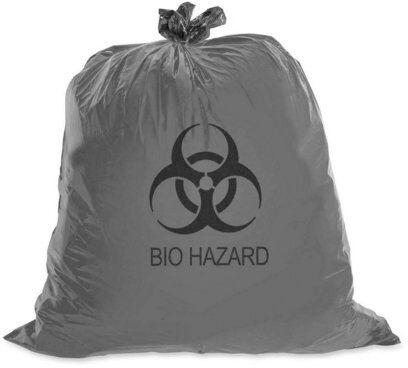 Polypropylene Printed Biohazard Waste Bags, Color : Grey