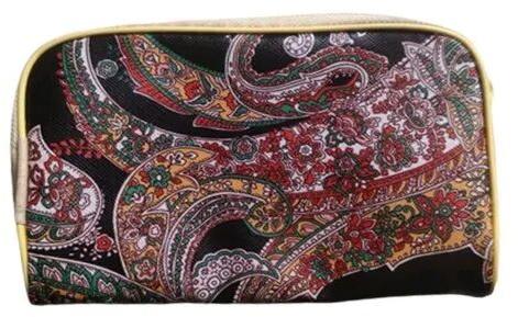 Printed Silk Jewellery Pouch, Closure Type : Zipper