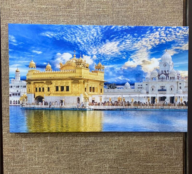 Golden Temple Canvas Frame, For Manufacturing Units, Size : 12×18