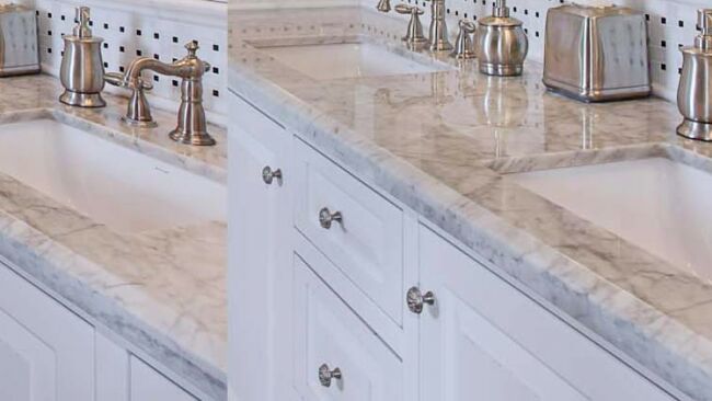 Rectangular Marble Polished Kitchen Countertops, Pattern : Printed