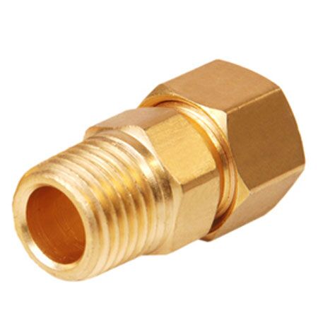 Brass Compression Male Connector, for Fittings, Feature : Perfect finish, Dimensional accuracy, High durability