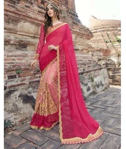 Embroidered Designer Fancy Saree, Occasion : Party Wear