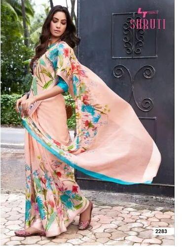 Printed Colorful Saree, Occasion : Party Wear