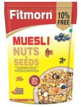 Fitmorn Nuts & Seeds Muesli, for Breakfast Cereal, Texture : Crunchy
