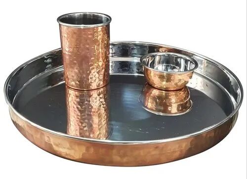 Copper Thali Set, for Home, Restaurant