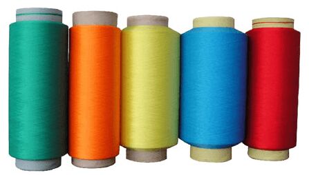 Spun Polyester Textured Yarn, for Embroidery, Filling Material, Knitting, Feature : Anti-Bacteria