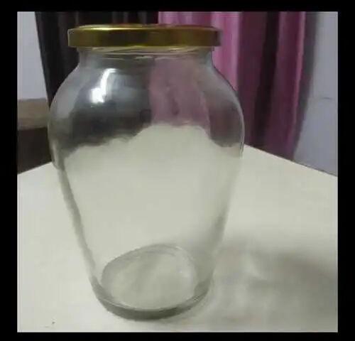 Round Glass Matki Jar, for Dining Table, Juicer Blender, Oil, Water, Size : 1 KG