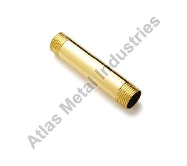 ATCAB Polished Brass Long Nipple, Shape : Round