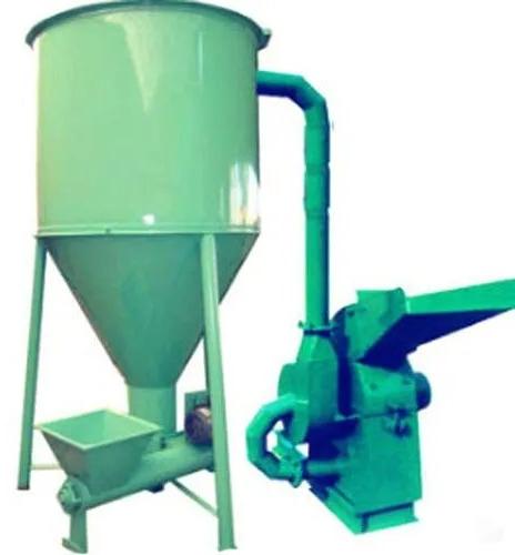 Semi Automatic 5 hp Mild Steel Poultry Feed Making Machine, for Industrial, Capacity : 100 kg per hr