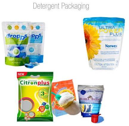 Plastic Detergent Packaging Pouches, For Food Industry, Packaging Type : Roll, Customized