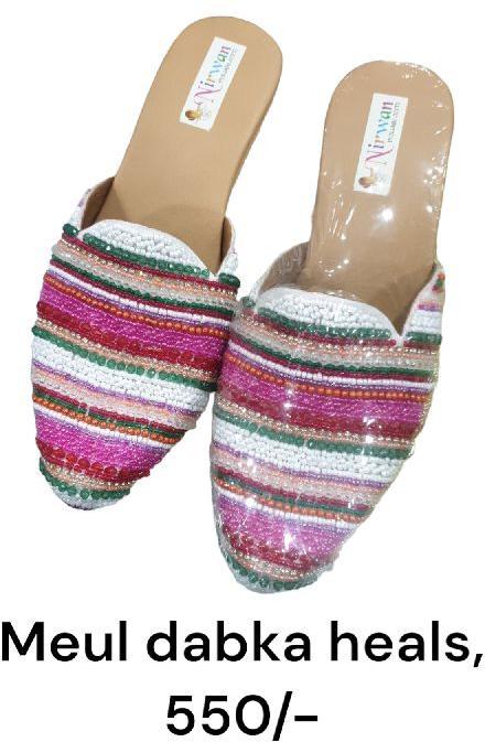 Ladies Dabka Work Mules, Feature : Light Weight, Durable