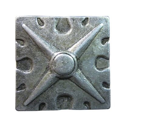 BD83 - Square Shaped, Carved Pewter Nail