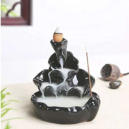 Black Polyresin Back Flow Smoke Fountain, for Decoration, Size : 11x11cm
