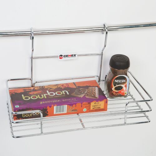 Stainless Steel Hanging Single Shelf, Size : 14x7x7 inch