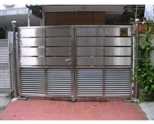 Stainless Steel Main Gate, Color : Silver