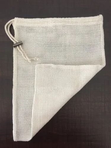 Cotton Mesh Drawstring Bag, Size : 40x60 cm, 30 x 40 cm