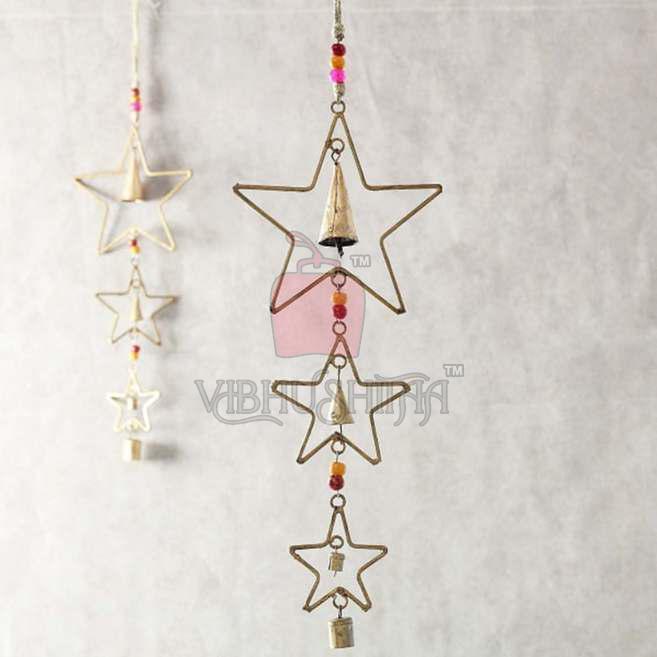 Metal Polished Star Wall Hanging, For Decoration, Gifting, Hotels, Home, Office, Pattern : Printed