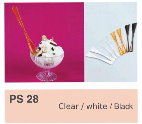 Bomax Plastic Ice Cream Spoon, Color : White, Golden, Black, Transparent