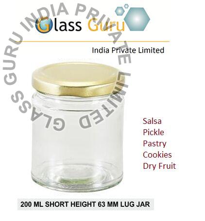 Round 200ml Lug Glass Jar, Feature : Eco Friendly, Fine Finish