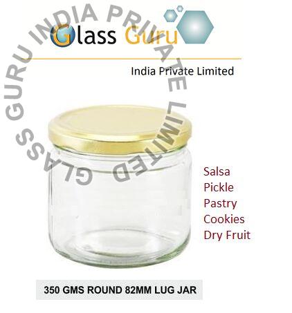 350ml Lug Glass Jar, Shape : Round