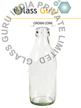 Crown Cap Milk Glass Bottle, Feature : Food Grade, Leak Proof