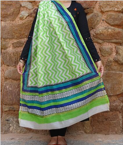 Chanderi Printed Dupatta, Feature : Anti-Wrinkle, Easily Washable, Impeccable Finish