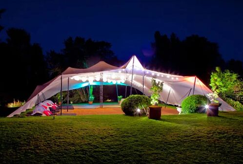 5m x 10m Colored Bedouin Stretch Tents, Color : White, Blue