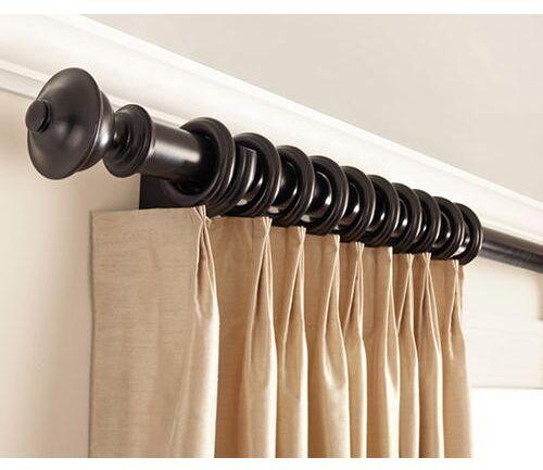 Polished Decorative Metal Curtain Rod, Color : Brown