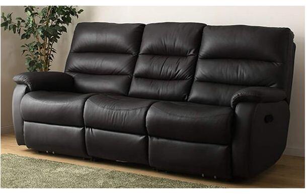 Leatherette Recliner Sofa, Color : Black