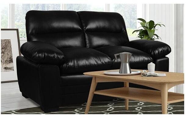 Leatherette Sofa, Color : Black