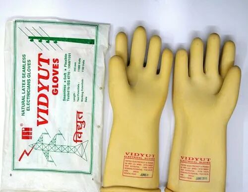 Electrical Safety Hand Gloves, Color : Yellow