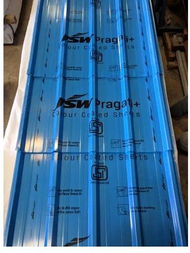Blue Galvanized Iron Color Coated Roofing Sheet, Length : 6feet - 30 Feet