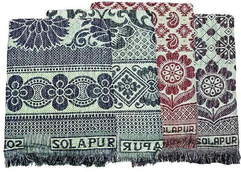 Cotton Solapur Chaddar, for Home, Hospital, Hotel, Picnic, Salon, Size : Customised