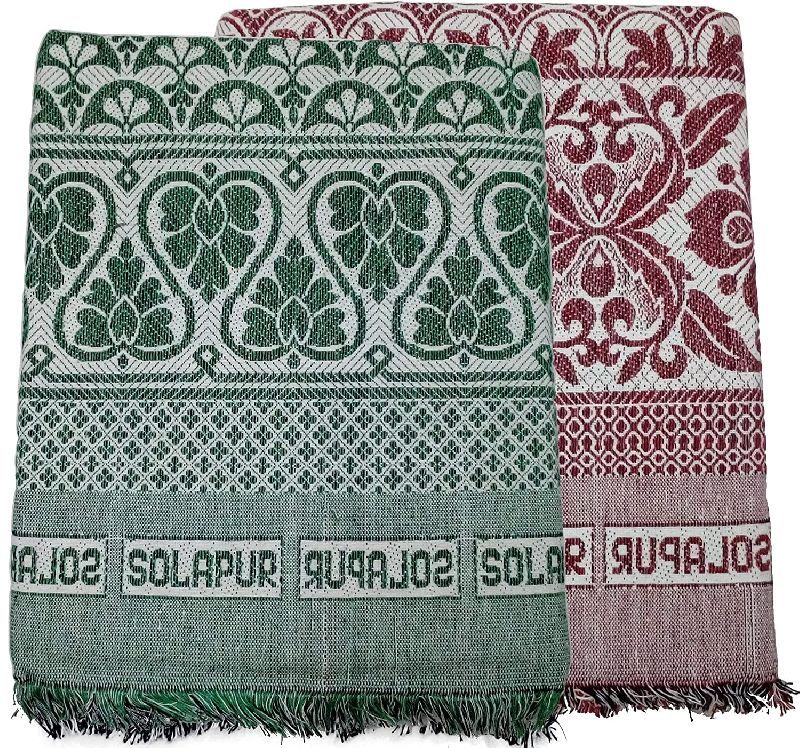 Solapuri Indica Double Bed Blanket, Technics : Machine Made