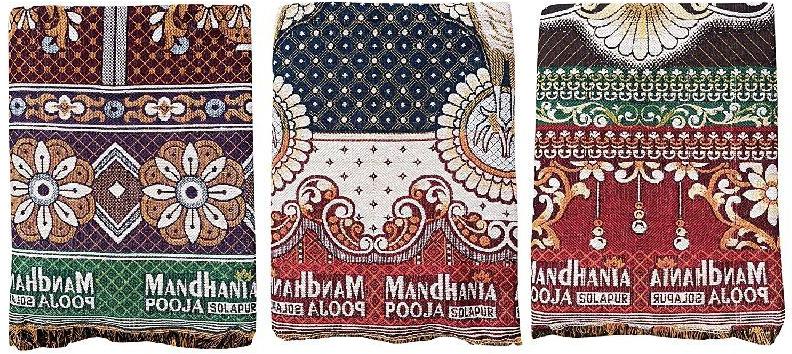 Solapuri Pooja Double Bed Blanket, Technics : Machine Made