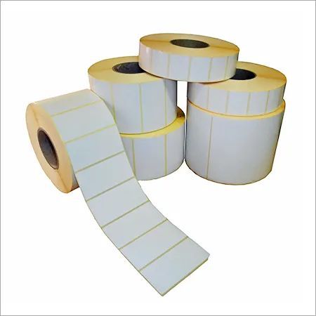 Plain Chromo Paper Barcode Sticker, Paper Type : Rolls