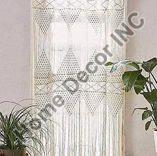 Natural Cotton Handmade Macrame Curtain, Color : Natural/customized Color