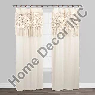 Natural Cotton Macrame Curtain, for Window, Doors